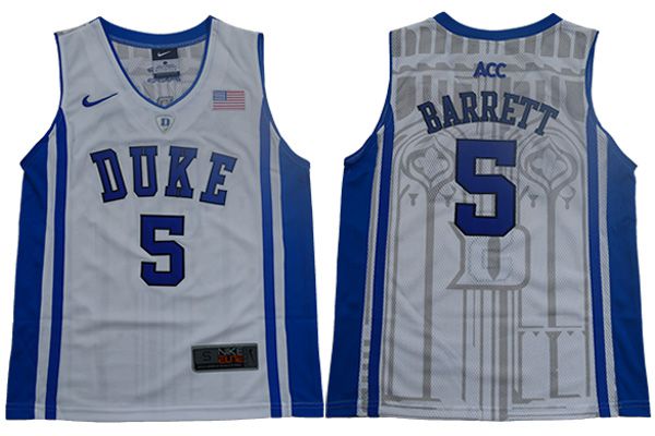 Youth Duke Blue Devils #5 Barrett White Elite Nike NBA NCAA Jerseys